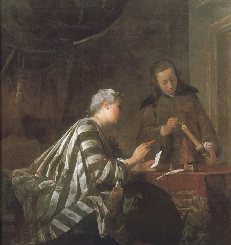 Jean Baptiste Simeon Chardin Letters of women France oil painting art